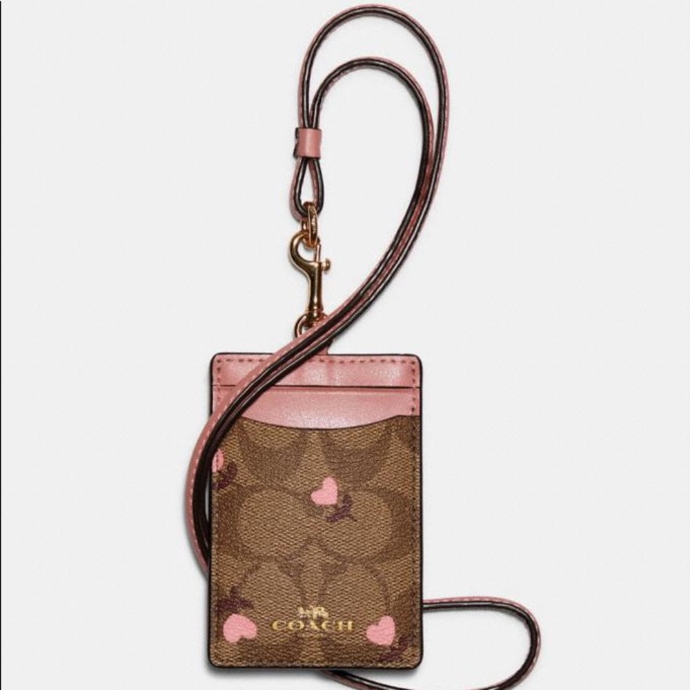 Coach C3306 Id Lanyard With Heart Floral Print - Picture 4 of 4